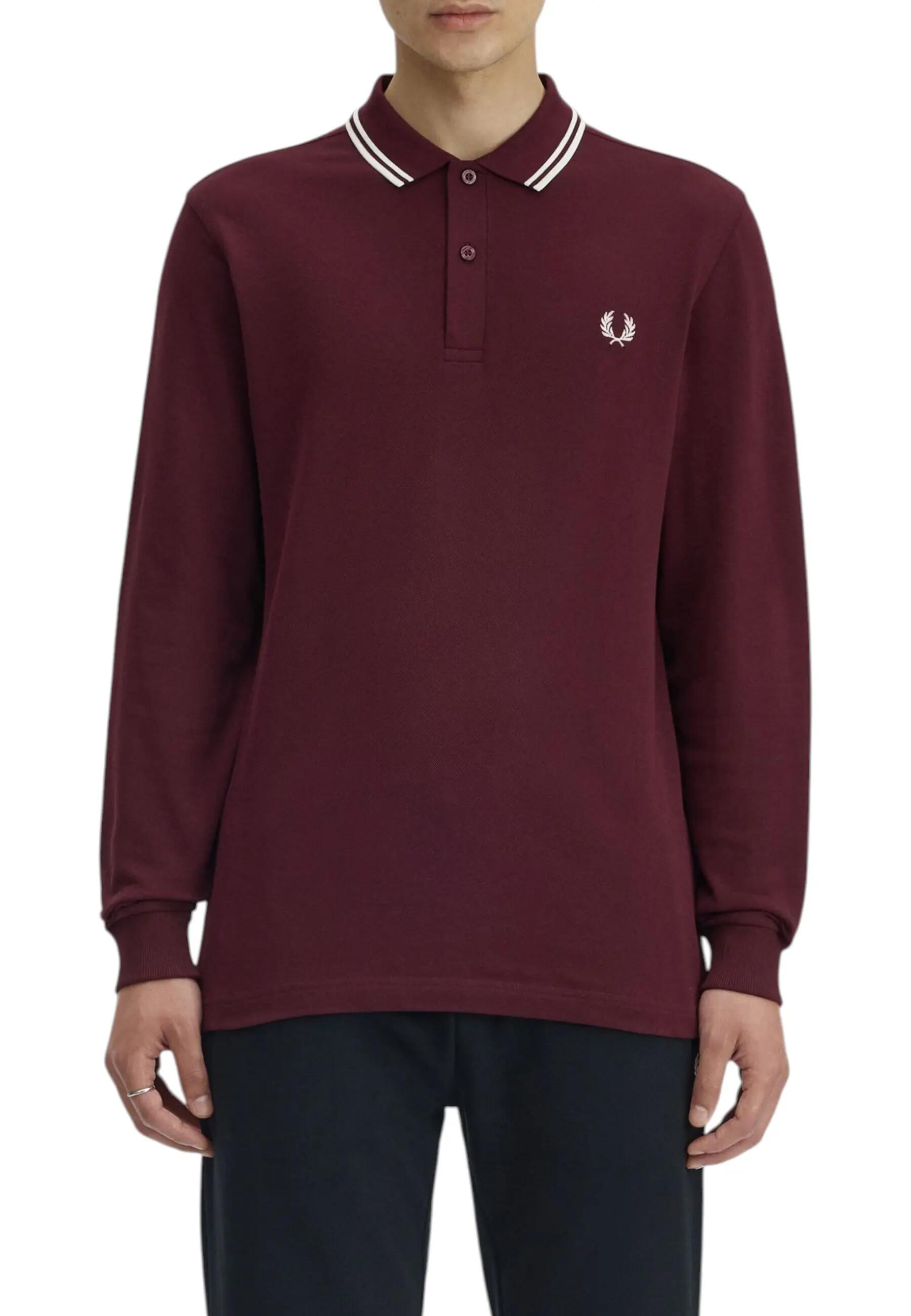 Polo à manches longues Fred Perry modèle M3636 "Burdeos" pour homme 1/5