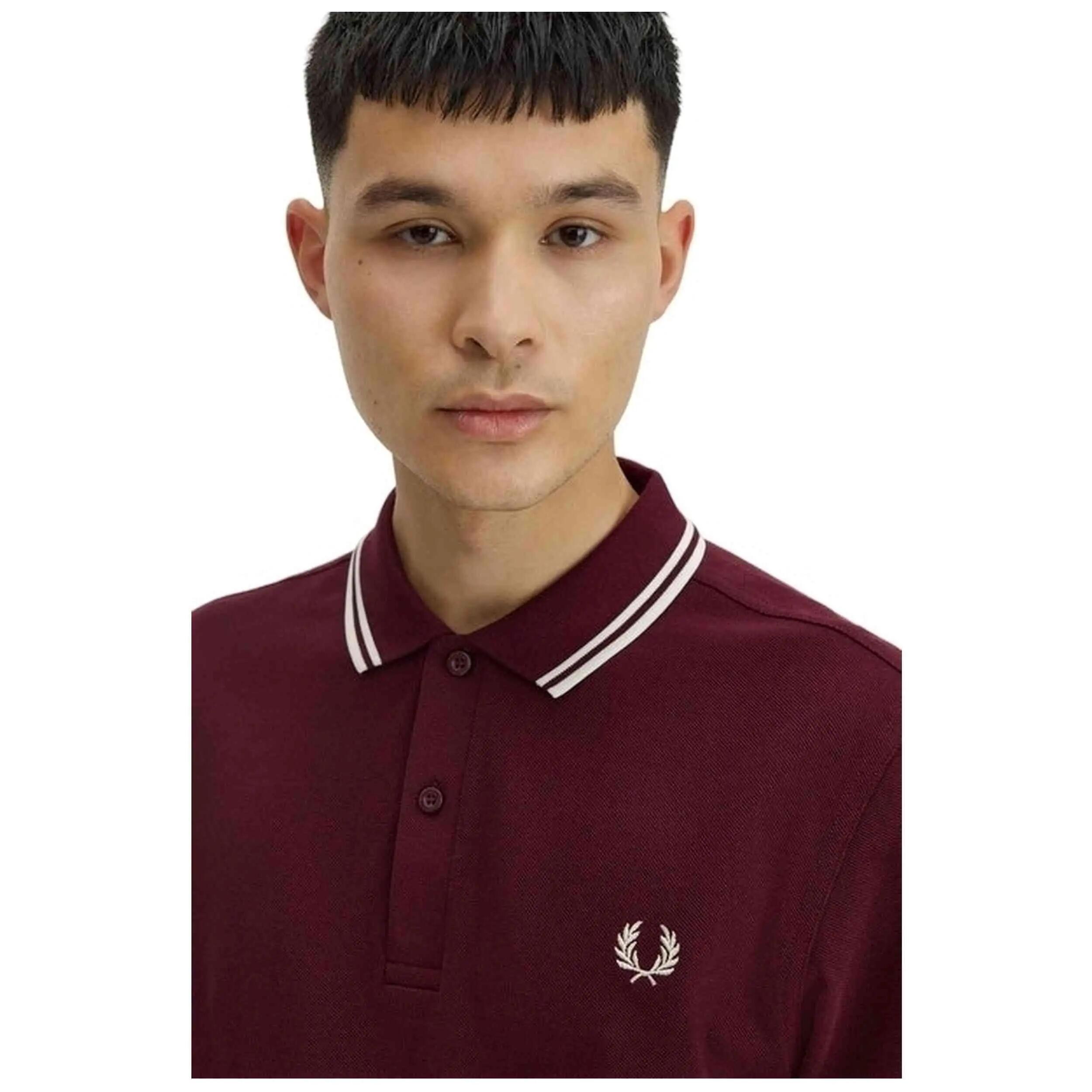 Polo à manches longues Fred Perry modèle M3636 "Burdeos" pour homme 5/5