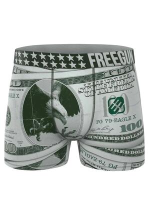 Caleçon boxer imprimé Dollar gris standard FREEGUN - Taille L