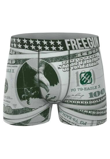 Caleçon boxer imprimé Dollar gris standard FREEGUN - Taille L