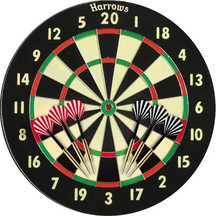 Harrows 2 in 1 Familie Dart Spel - Dart Bord & 2 Sets Darts