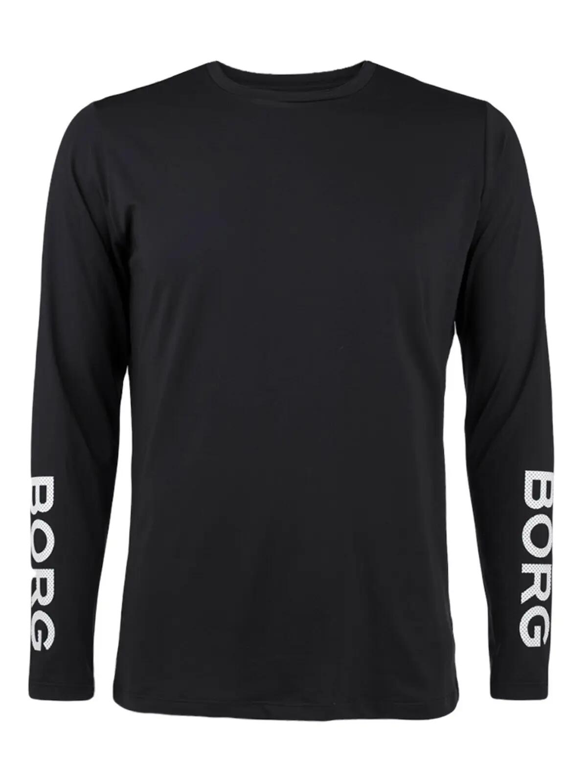 Multi-Sport Heren Performance O-hals Longsleeve Shirt Logo Zwart 1/6
