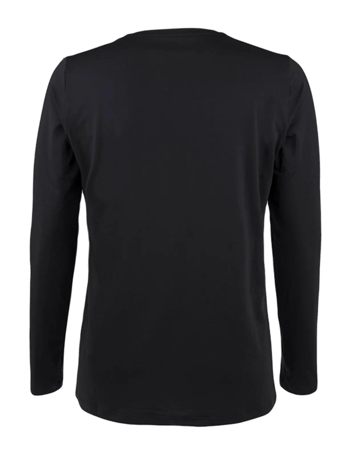 Multi-Sport Heren Performance O-hals Longsleeve Shirt Logo Zwart 6/6