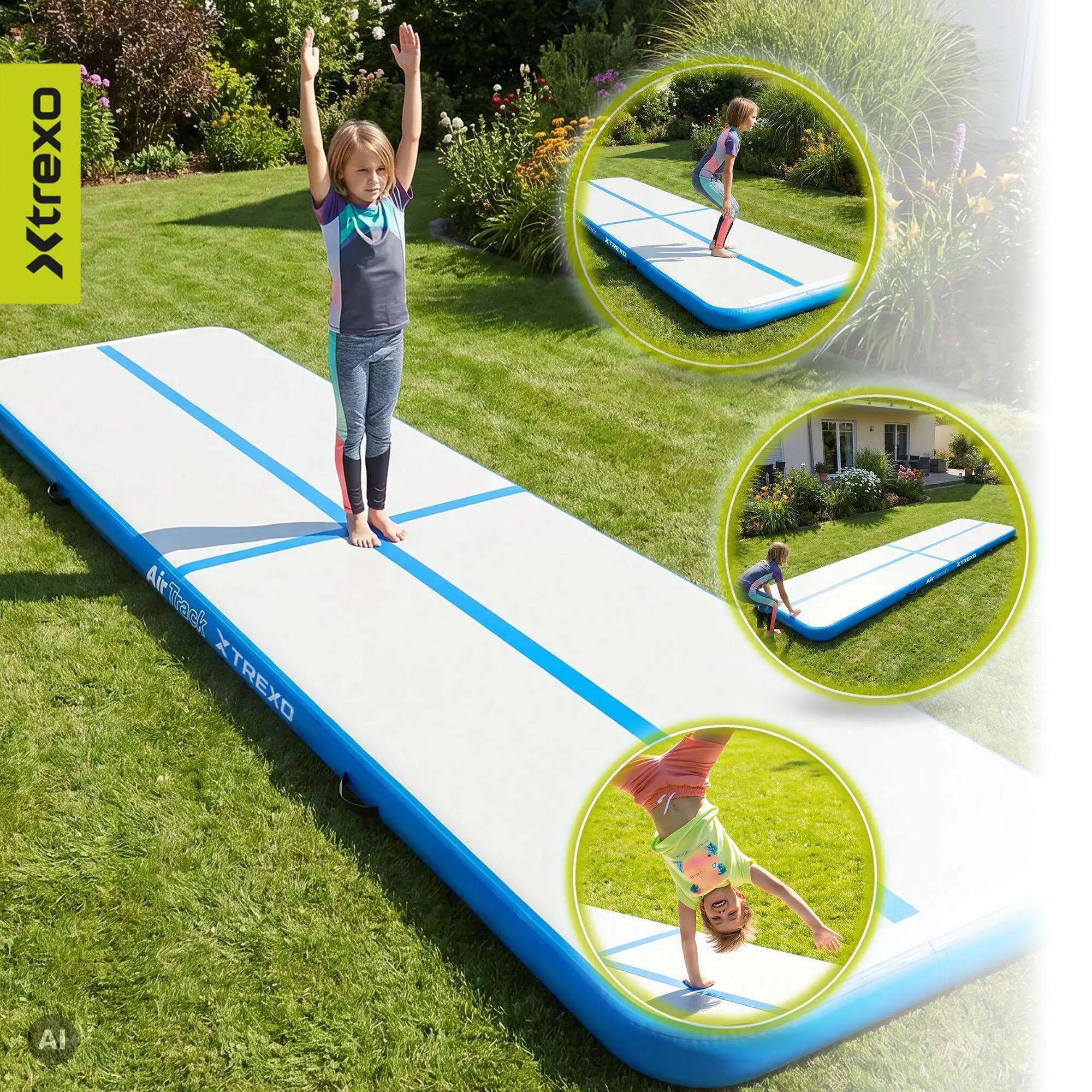 Air track gymnastics mat XTREXO 400 x 10 cm white 4/8