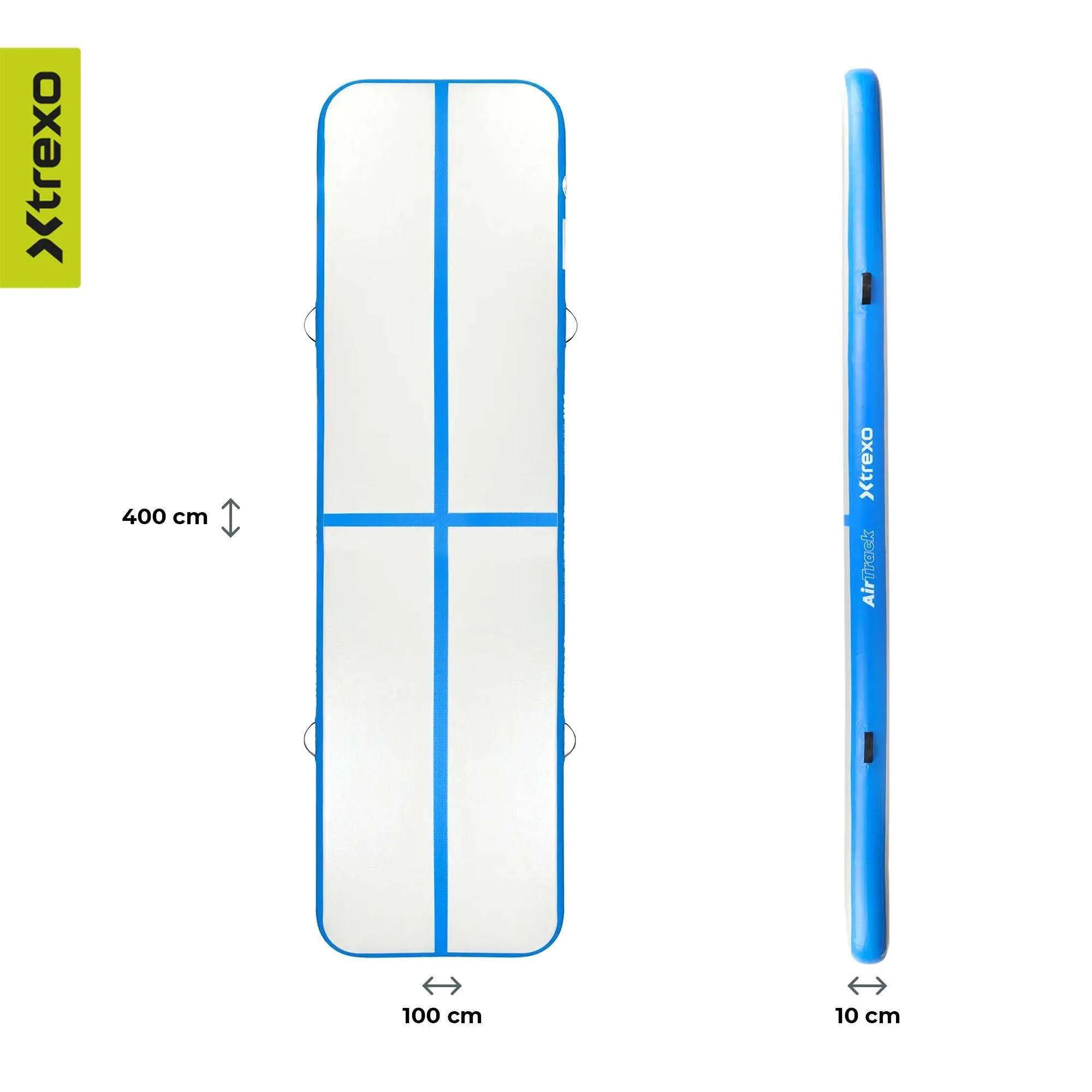 Air track gymnastics mat XTREXO 400 x 10 cm white 3/8
