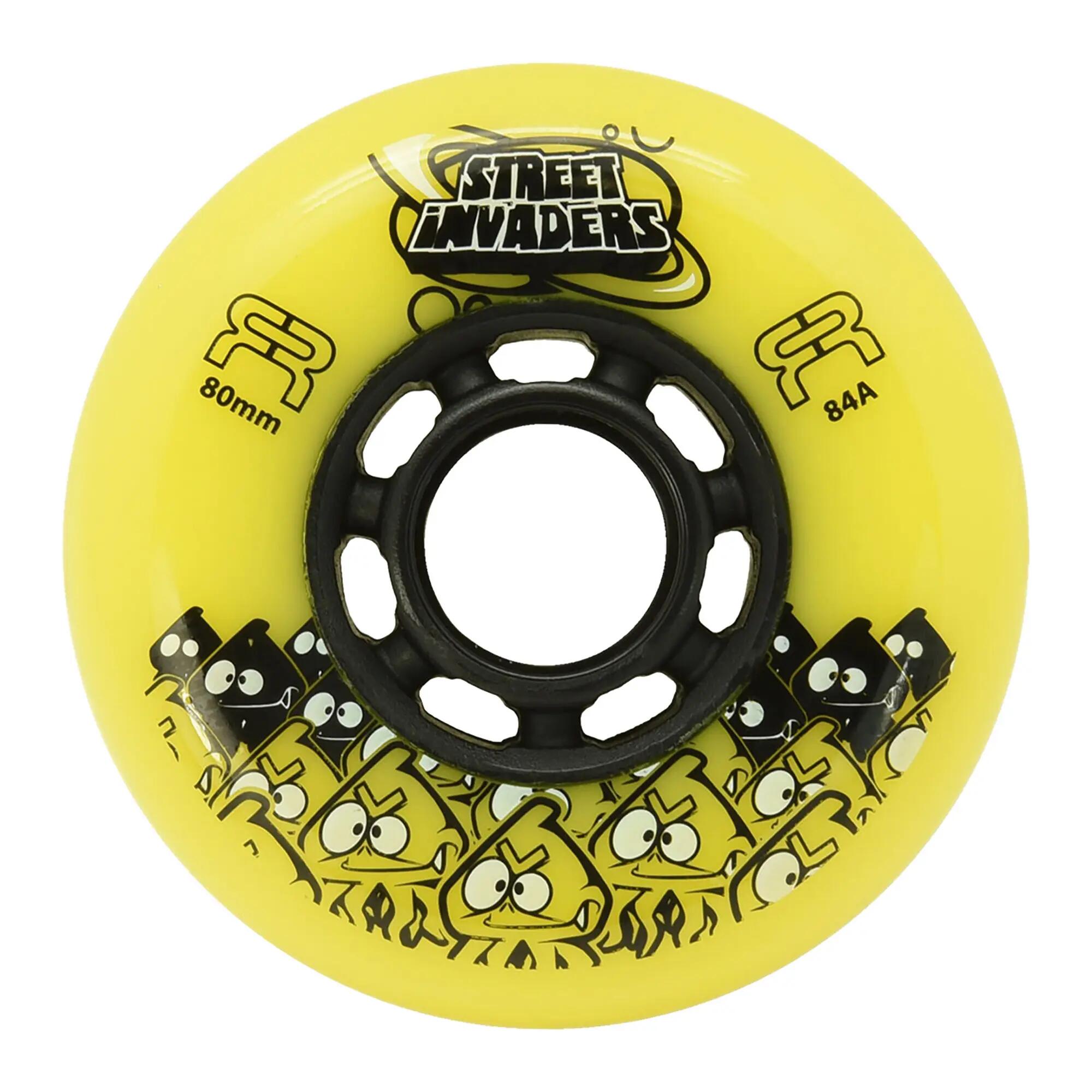 Street Invader II In-Line Slalom & FreeSkating Wheels 84a – Set of 4 - Yellow 2/3