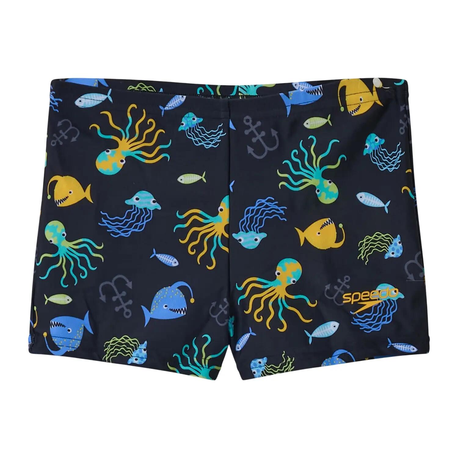 Short De Bain Motif/style Animaux Marins Garçon (Noir Animaux Marins) 1/4