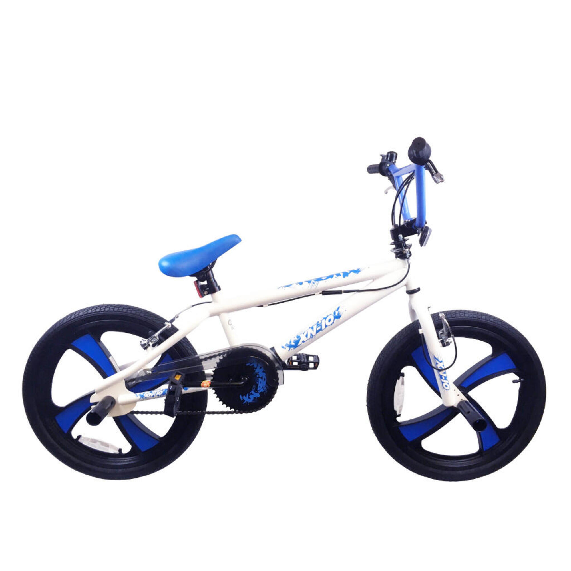 XN XN-10-20 Freestyle BMX Bike, 20In Wheel - White/Blue