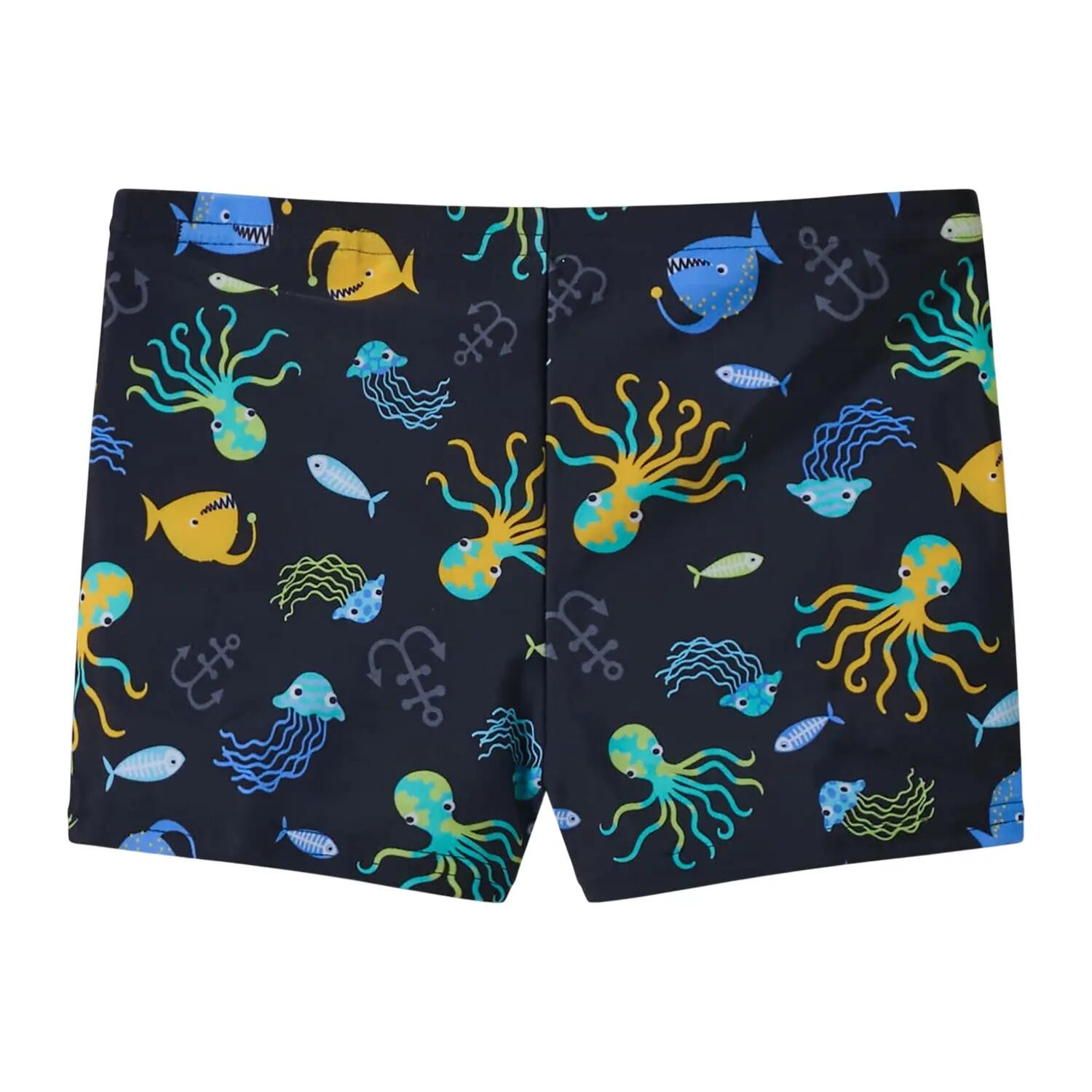 Short De Bain Motif/style Animaux Marins Garçon (Noir Animaux Marins) 2/4