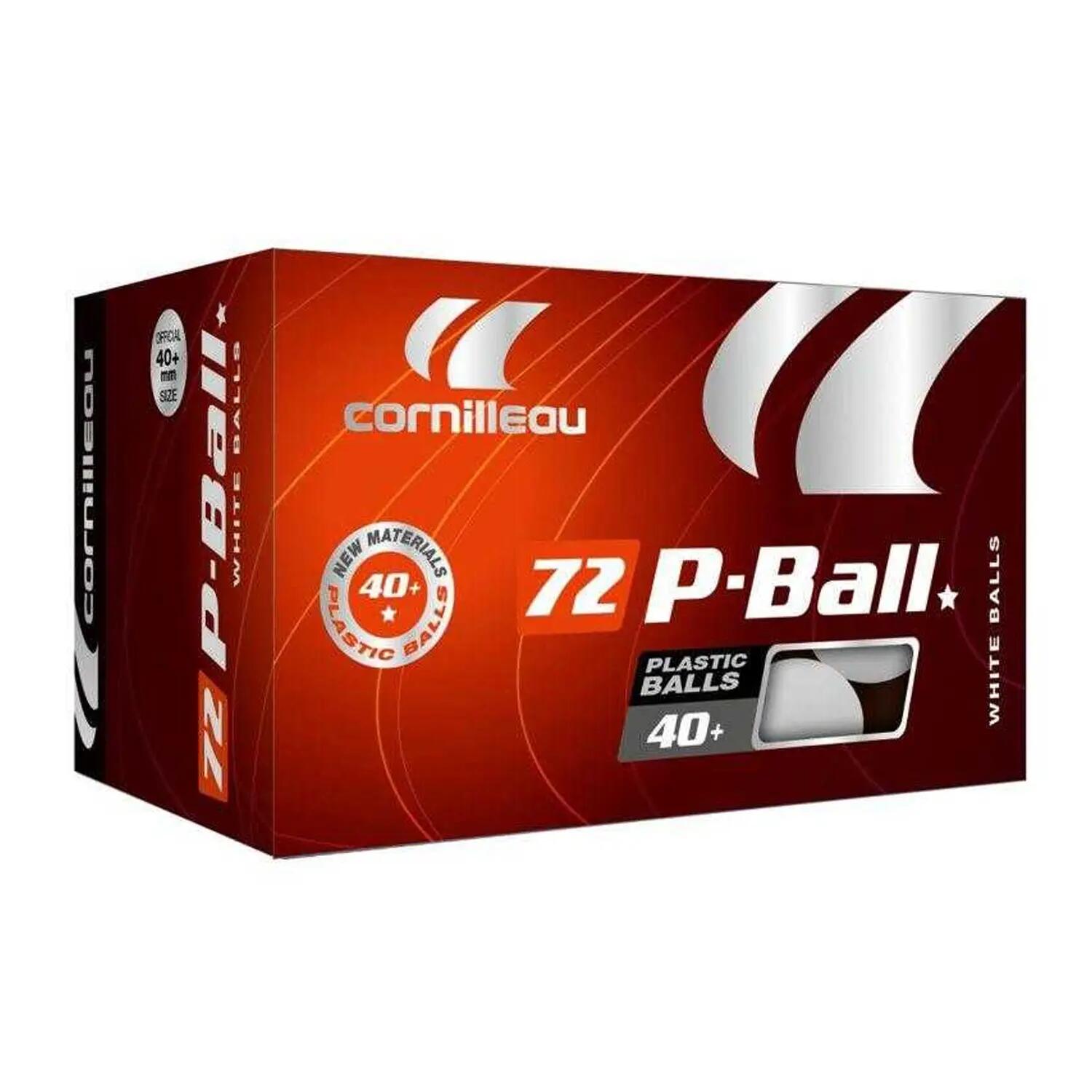 Balles de ping pong P-BALL ABS EVO* X72 Blanches 4/6