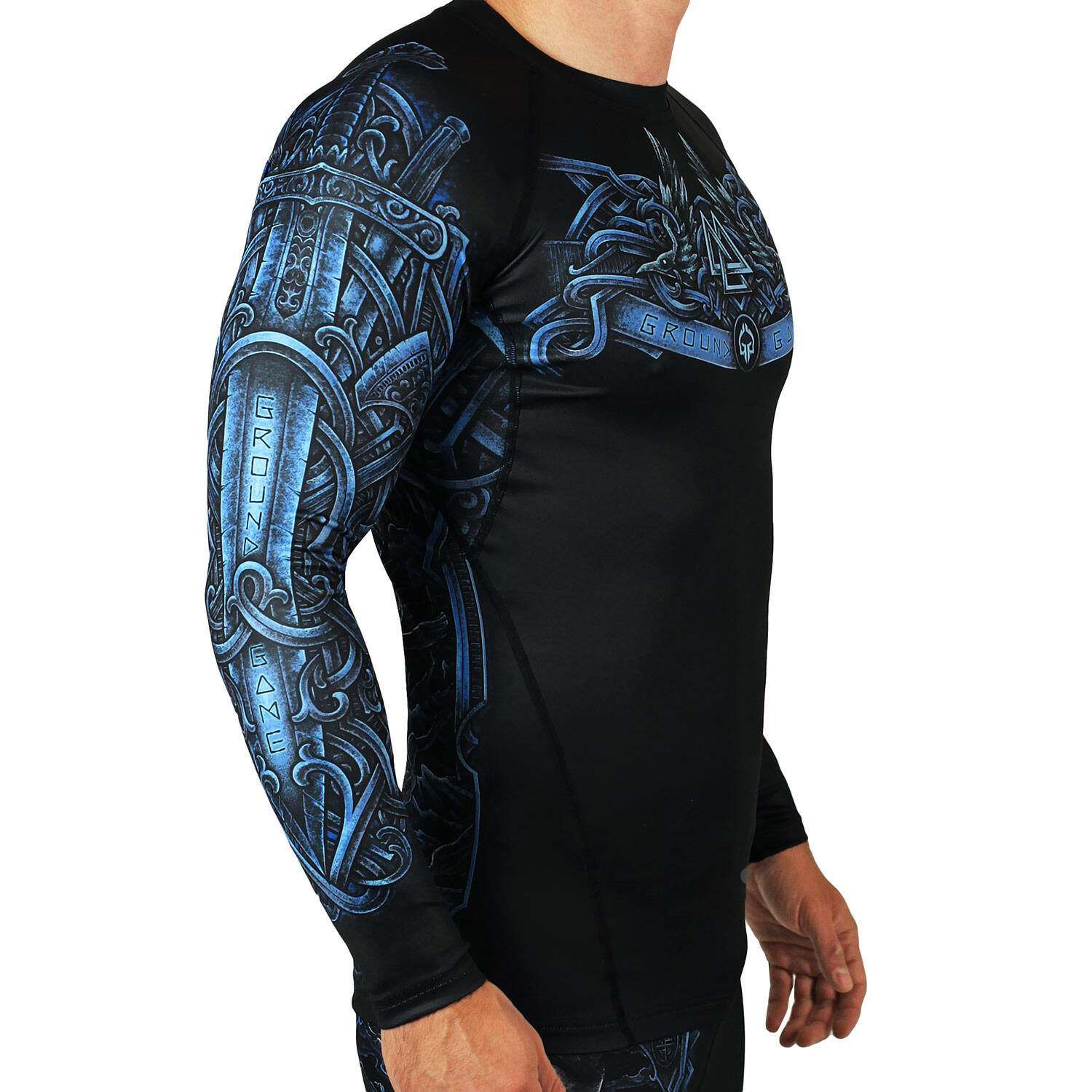 Rashguard do MMA męski Groundgame VIKING z długim rękawem 3/5