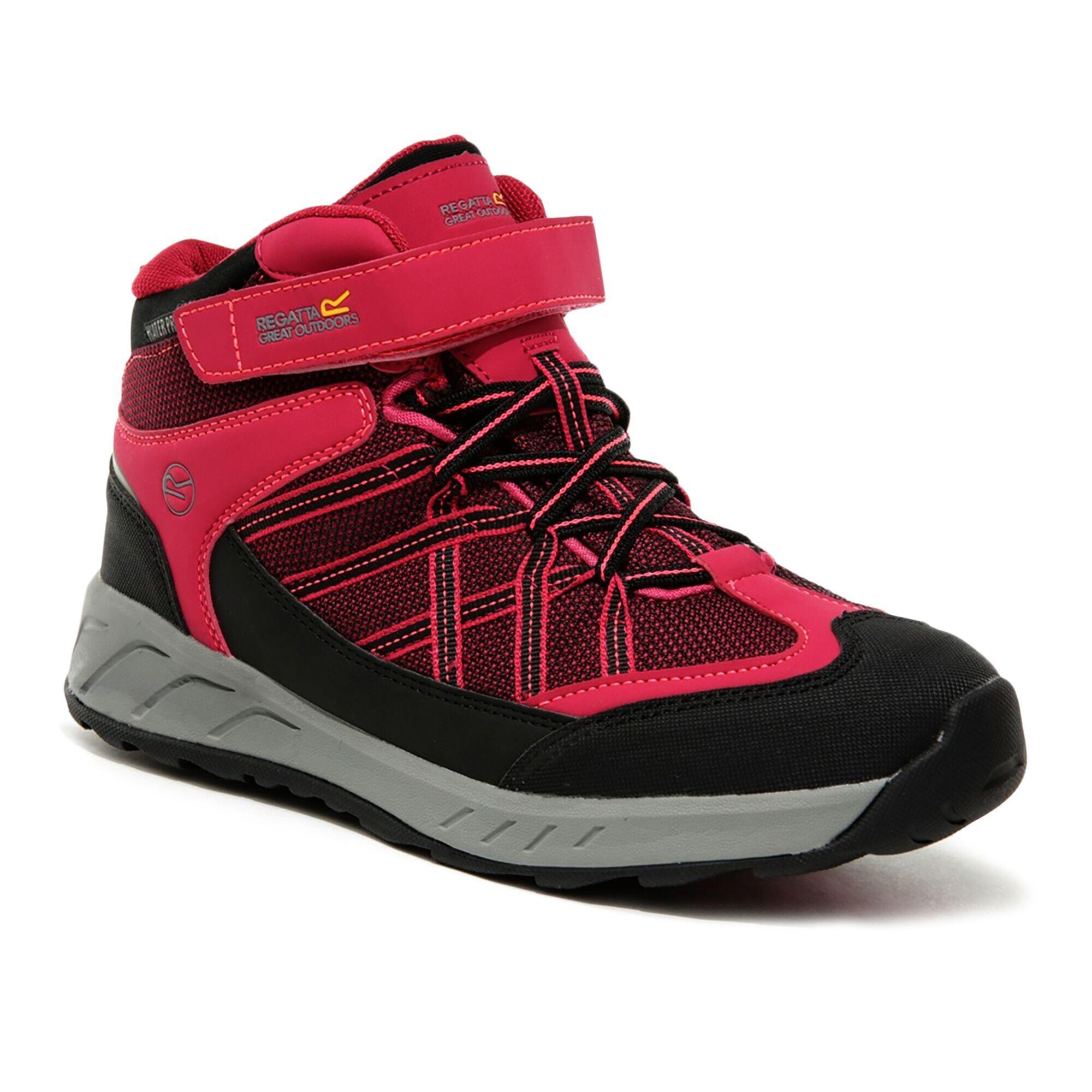 REGATTA Kids Samaris V Mid Walking Boots (Dark Cerise/Neon Pink)