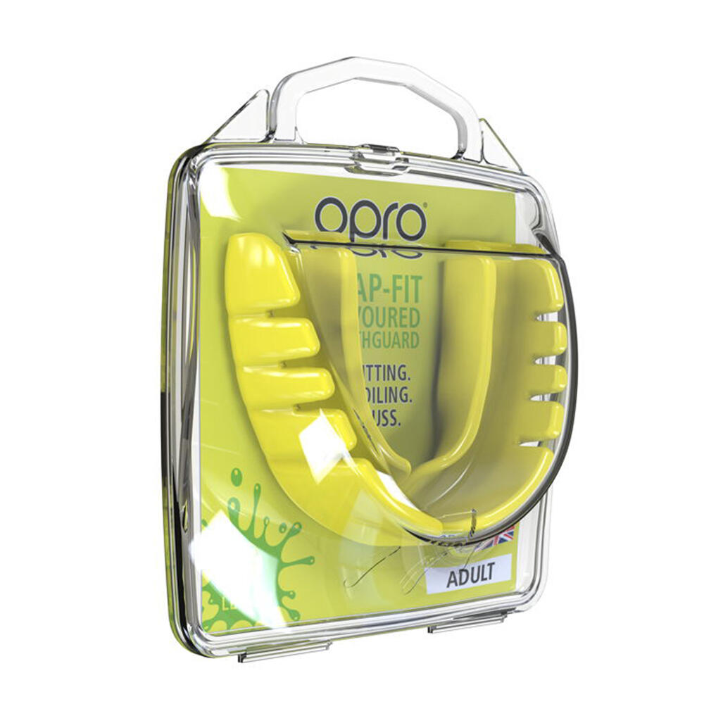 Protège-dents OPRO Snap-Fit Adulte – Jaune citron aromatisé 4/4