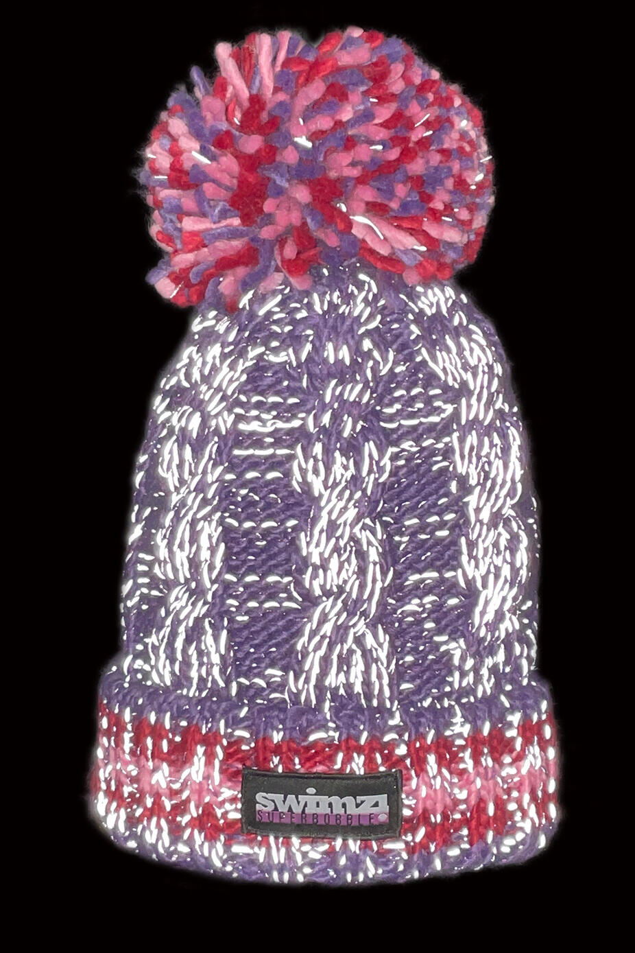 Berries Cable Knit Super Bobble Hat 3/4