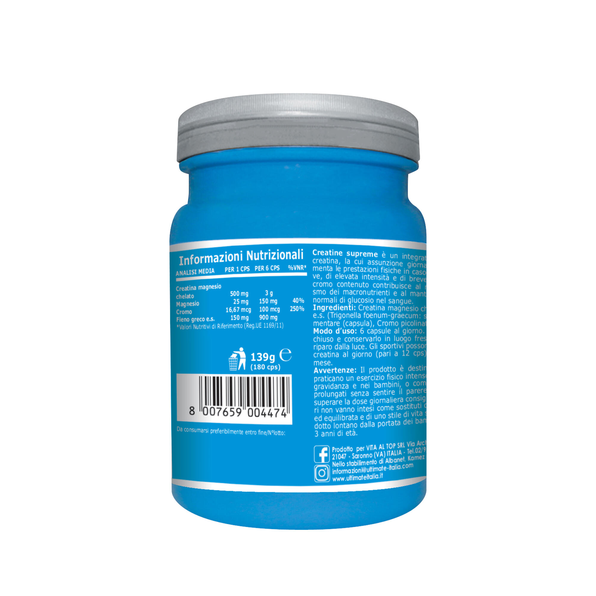 Integratore alimentare - CREATINE SUPREME - 180 cps 3/6
