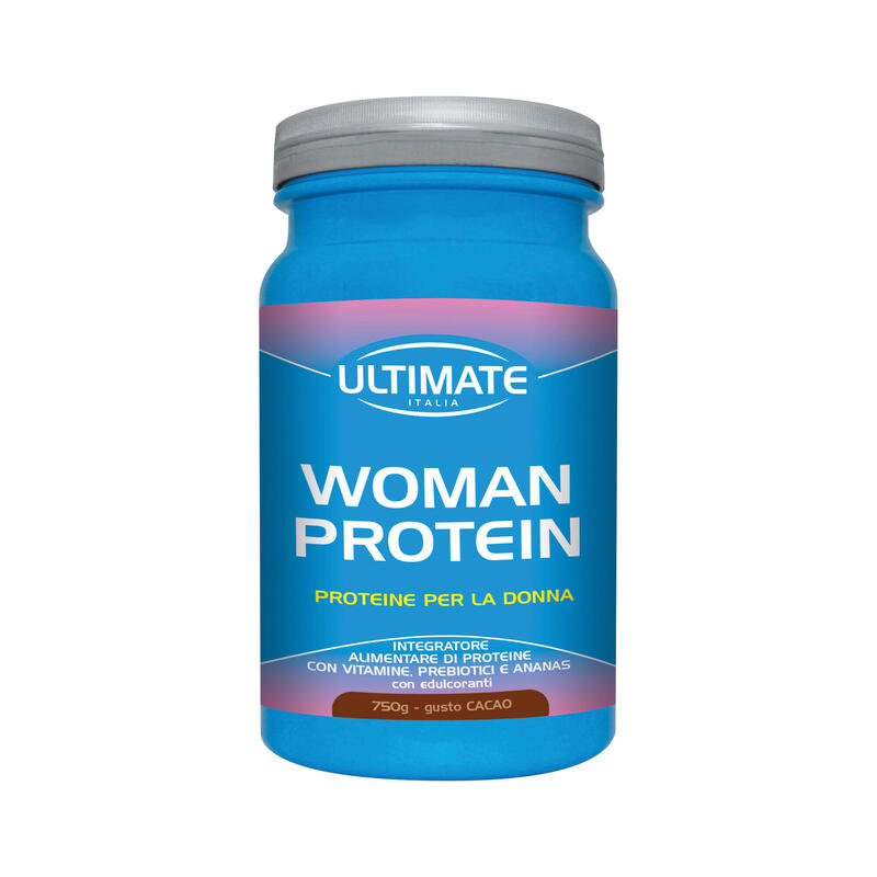 WOMAN PROTEIN CACAO 750g PROTEINE PER LE DONNE CON DRENANTI E PREBIOTICI