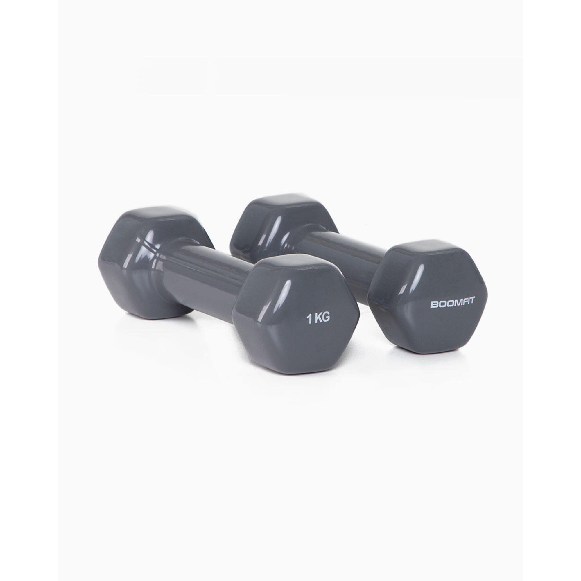 Boomfit - Haltères A Vinyle 1kg - Boomfit - Haltère - Gris - Taille Unique - Decathlon