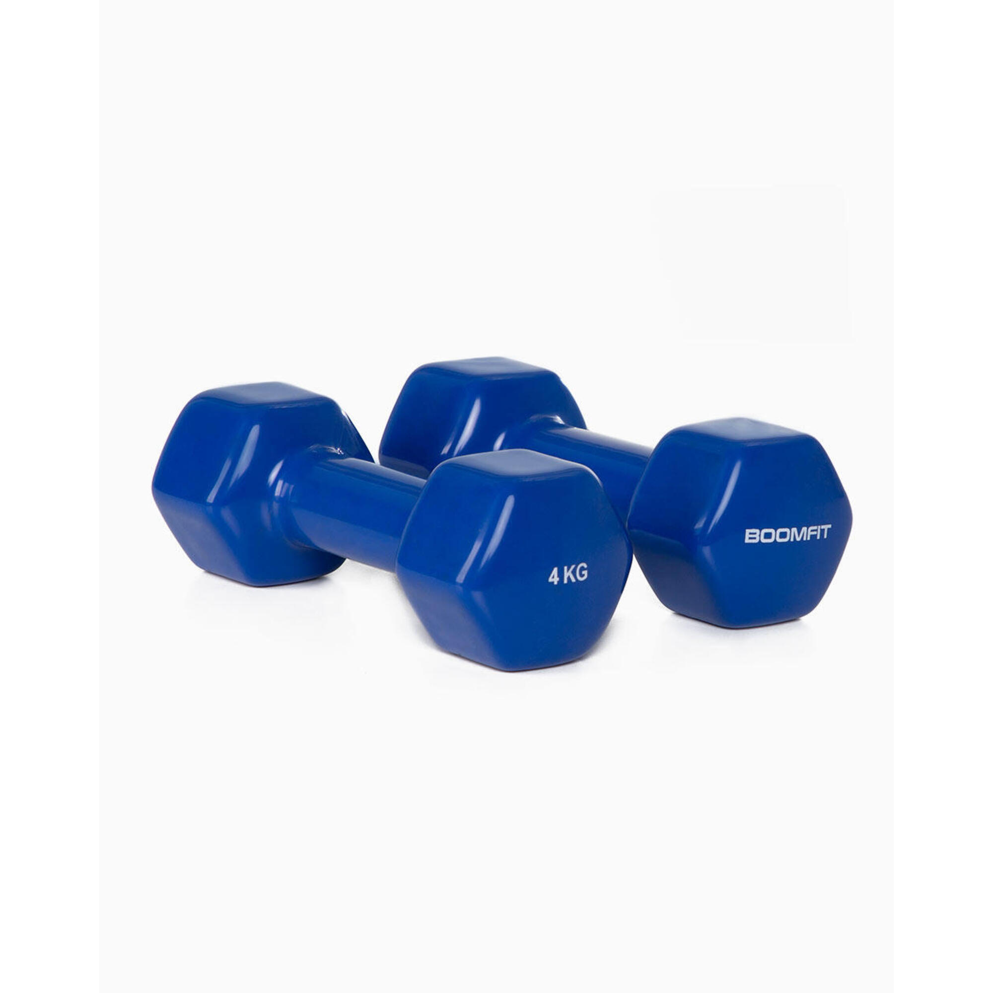 Boomfit - Haltères En Vinyle 4kg (paire) - Boomfit - Haltère - Bleu - Taille Unique - Decathlon