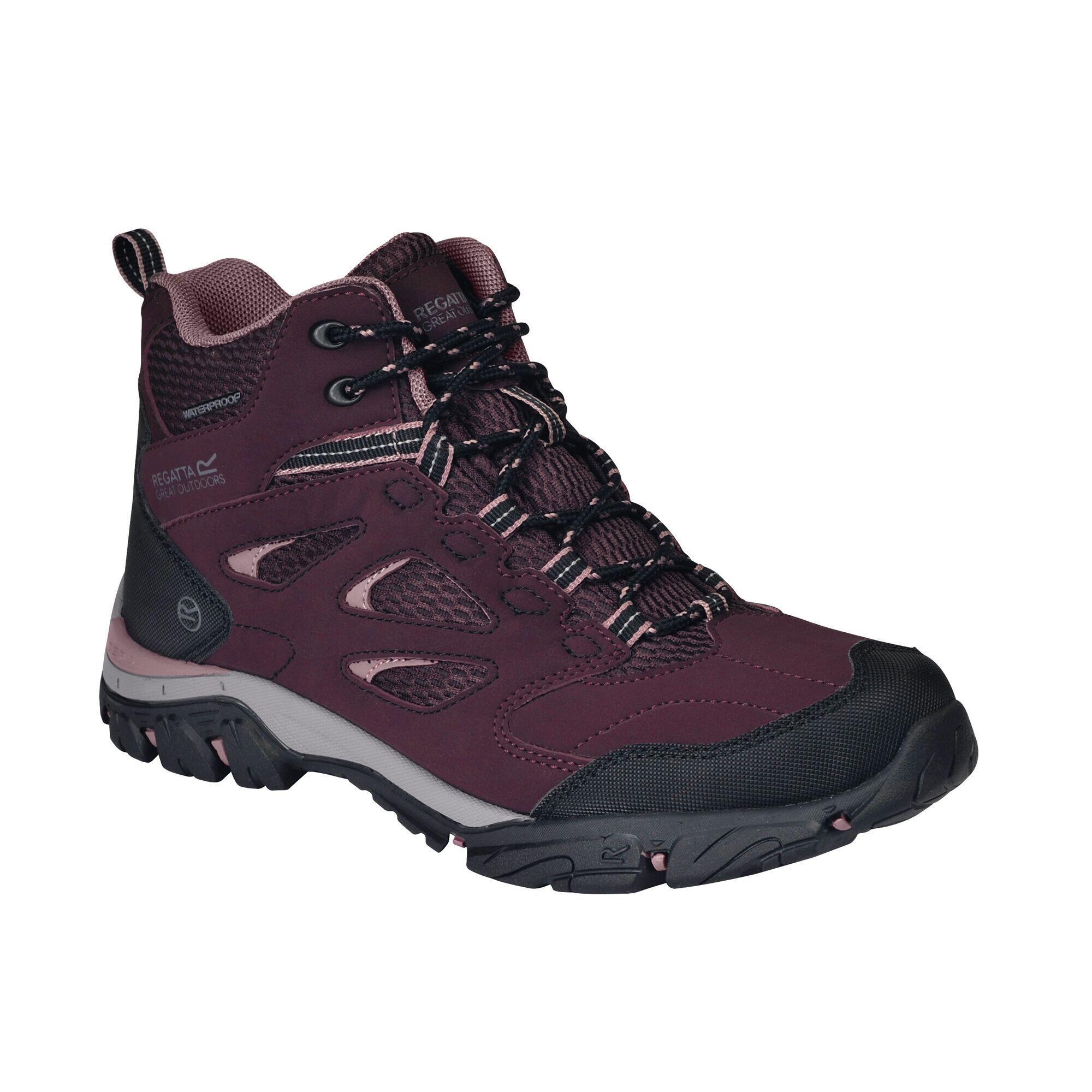 Womens/Ladies Holcombe IEP Mid Hiking Boots (Dark Burgundy/Black) 1/5