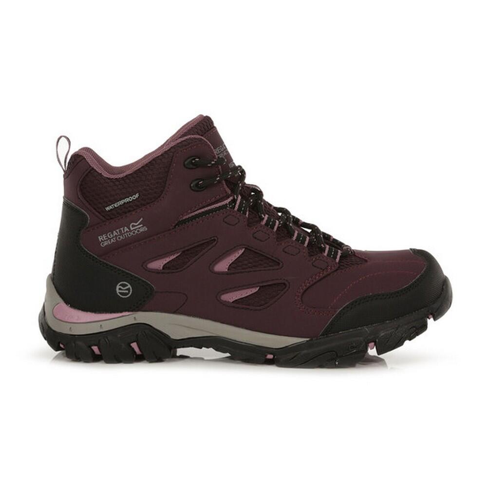 Womens/Ladies Holcombe IEP Mid Hiking Boots (Dark Burgundy/Black) 4/5