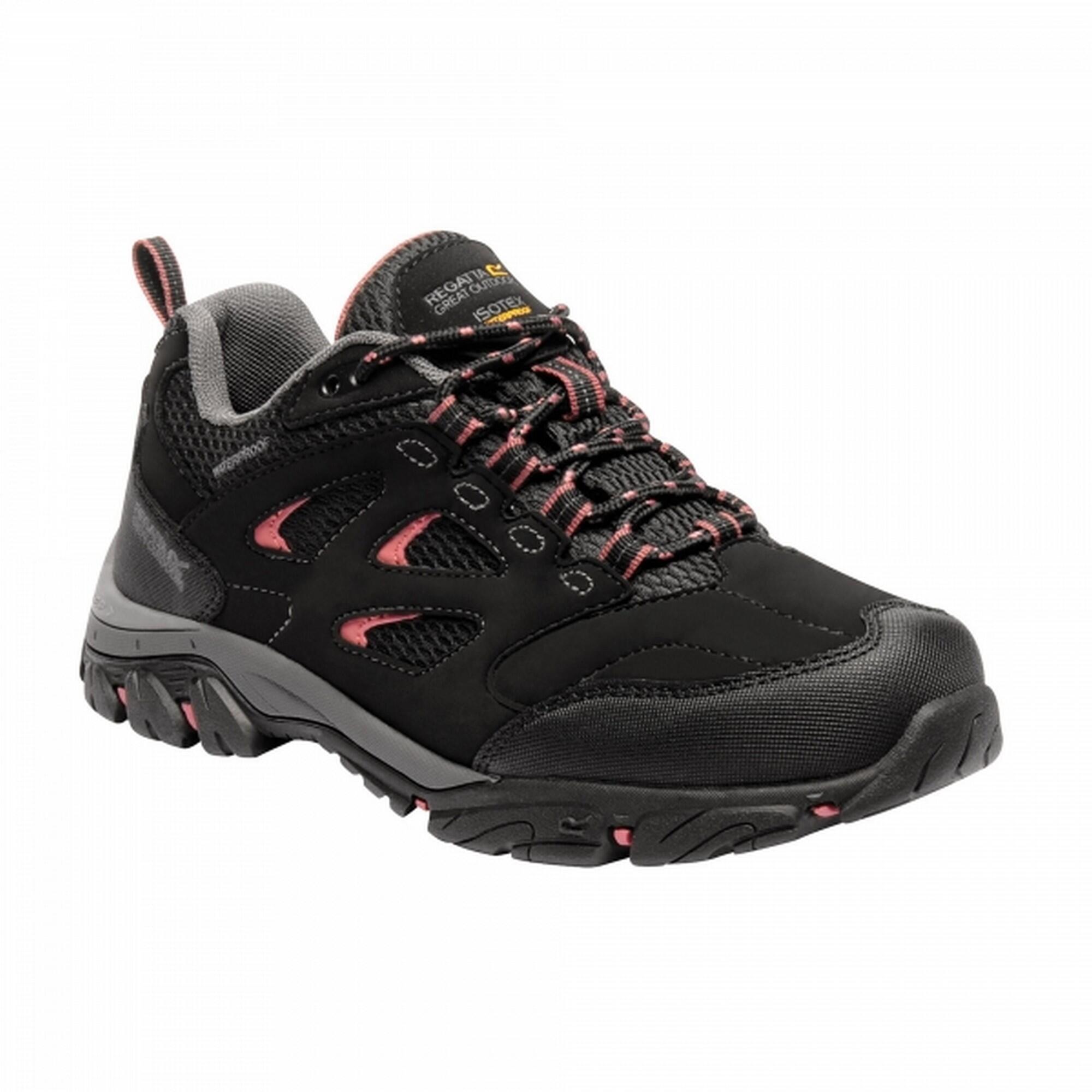 REGATTA Womens/Ladies Holcombe IEP Low Hiking Boots (Jet Black/Antique Pink)