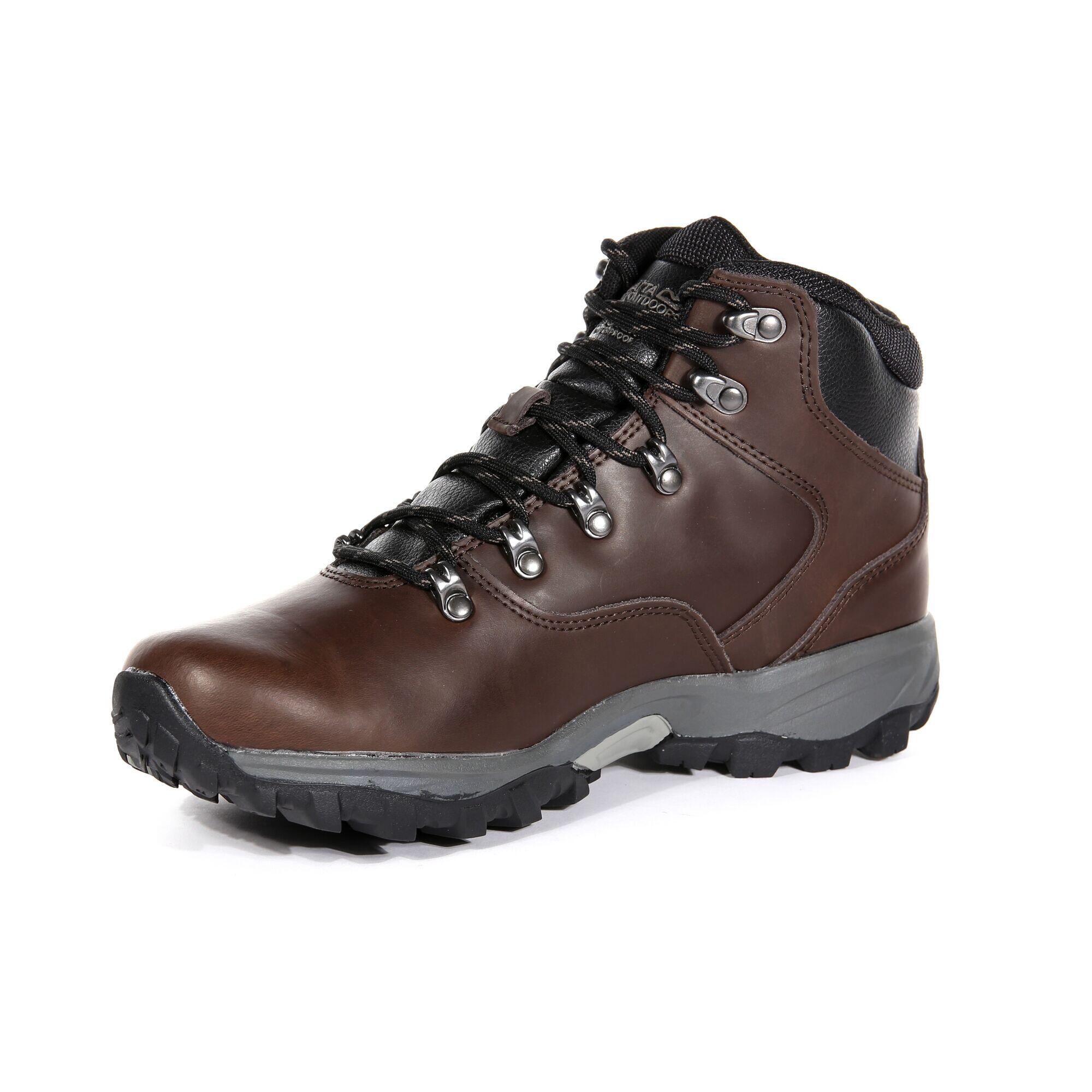 Great Outdoors Mens Bainsford Waterproof Leather Hiking Boots (Peat) 3/5