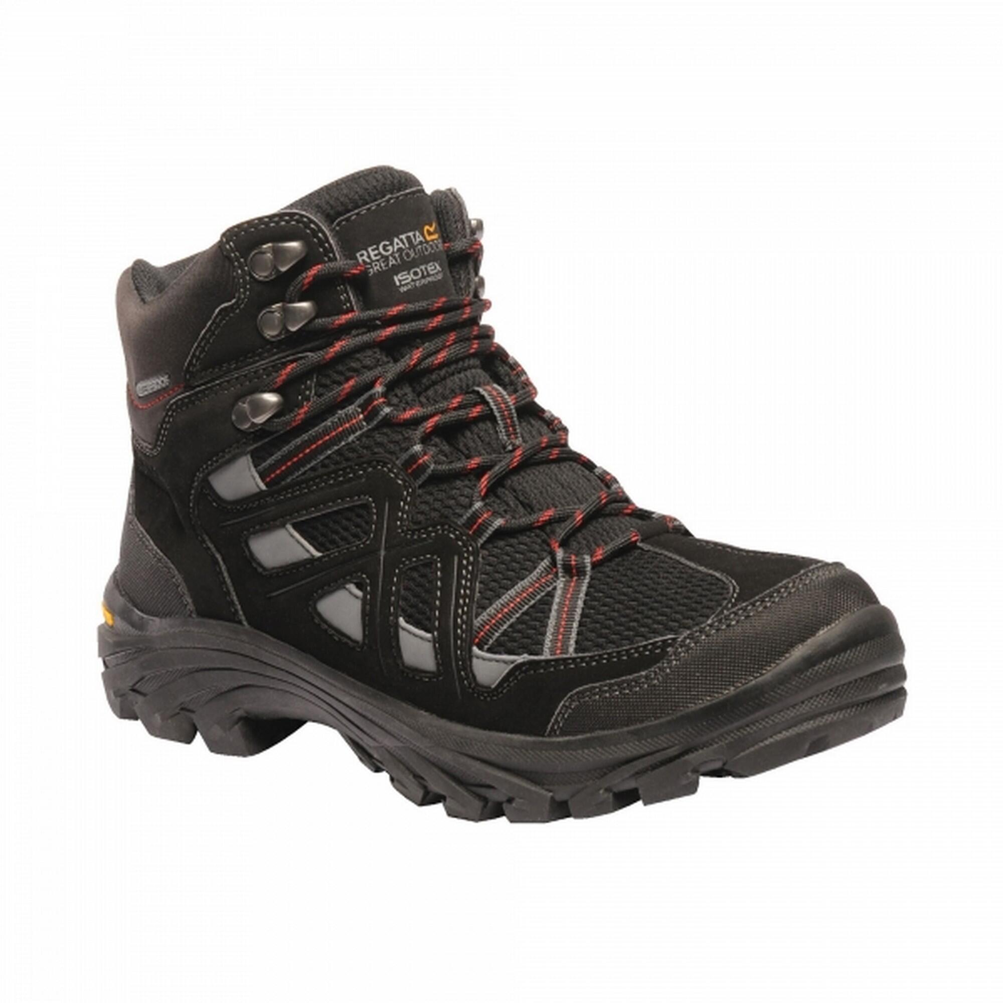 REGATTA Mens Burrell II Hiking Boots (Jet Black/Granite Grey)