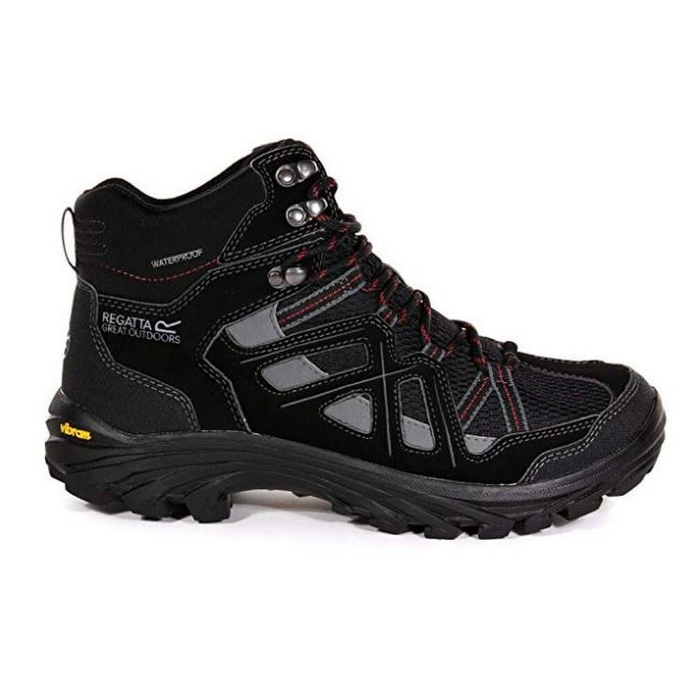 Mens Burrell II Hiking Boots (Jet Black/Granite Grey) 4/5