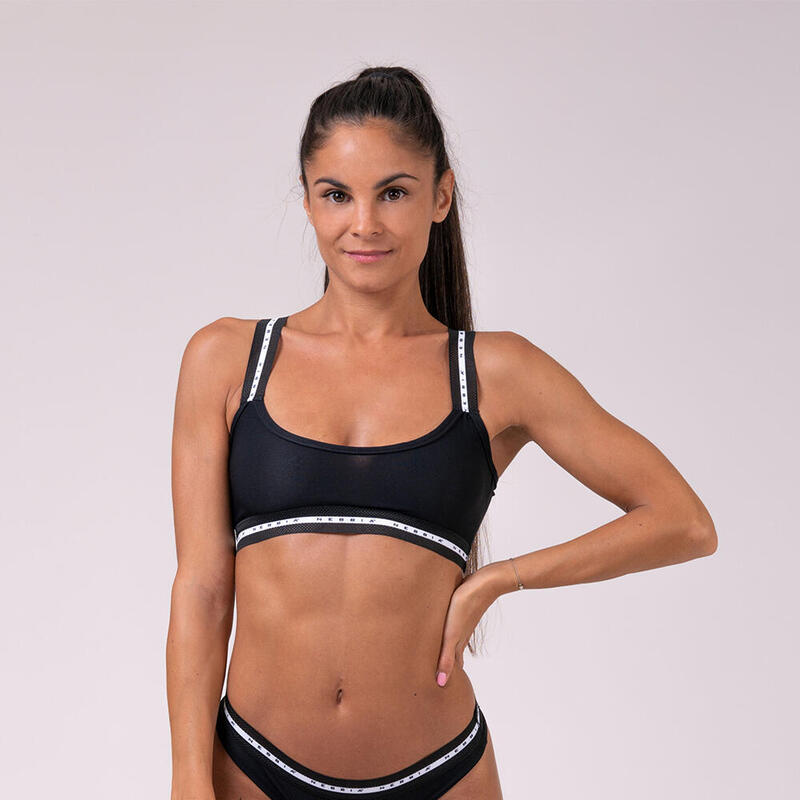 Stanik fitness cardio Nebbia Bralette Mesh Me Black