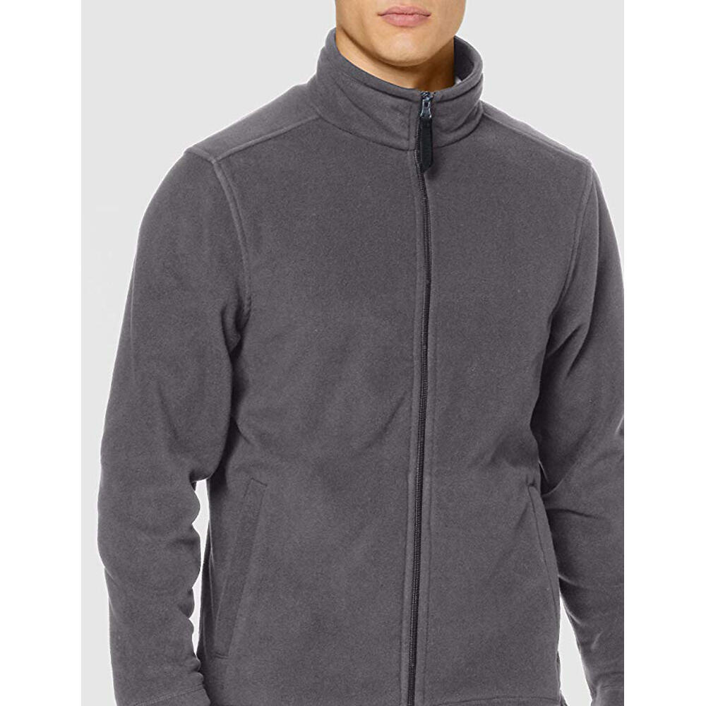 Mens Plain Micro Fleece Full Zip Jacket (Layer Lite) (Seal Grey) 3/5