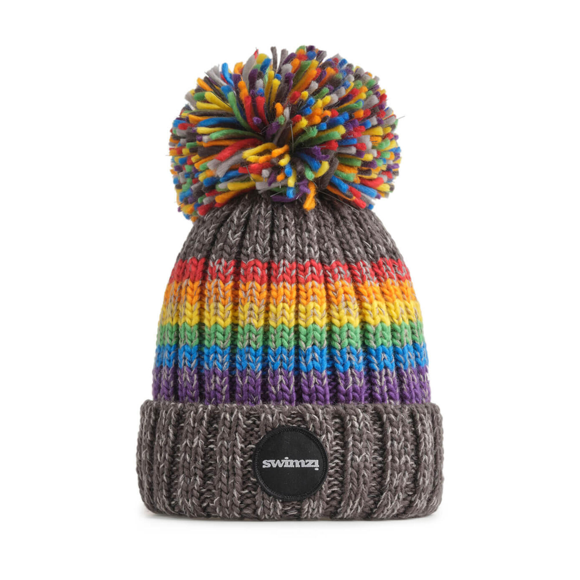 SWIMZI Graphite Rainbow Super Bobble Hat