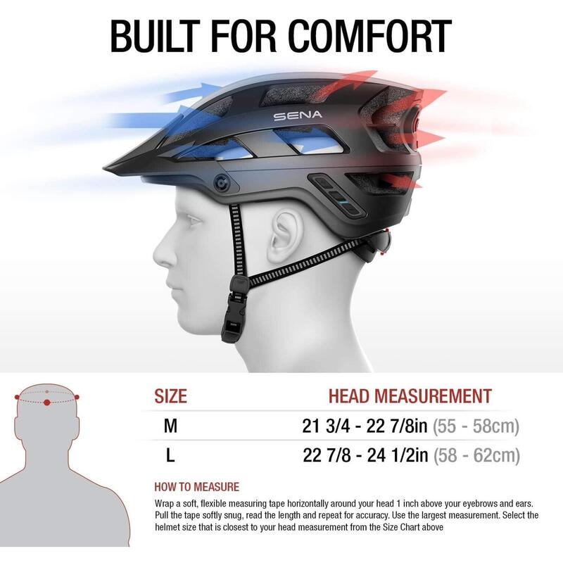 CASCO DA BICI (CON SISTEMA DI COMUNCIAZIONE INTEGRATO ) SENA M1, NERO