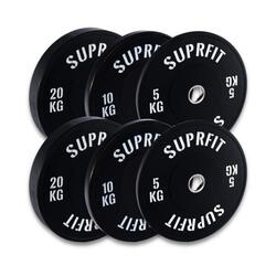 Suprfit Econ Bumper Plates White Logo Set, 70 kg, Zonder halterstang