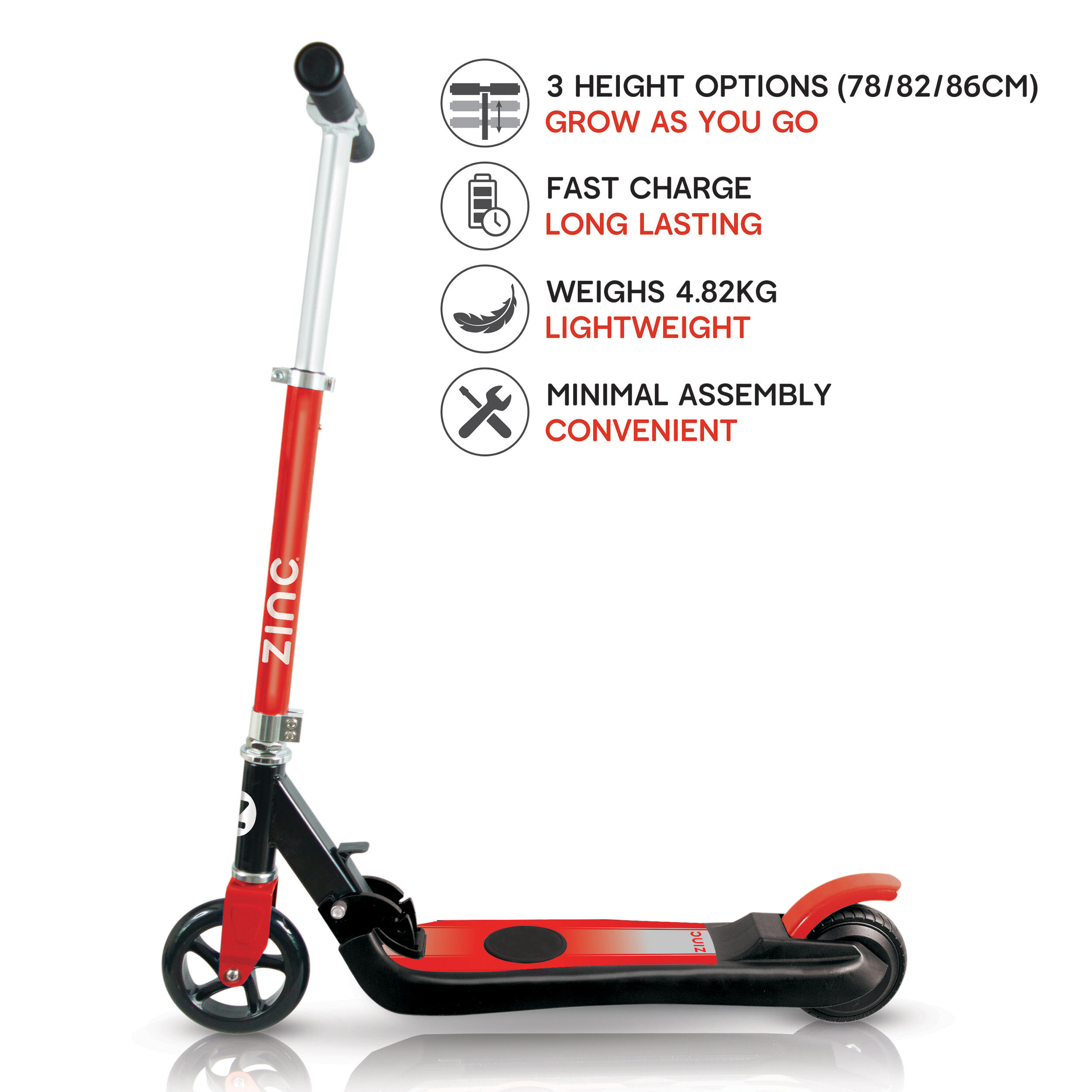Zinc e4 electric scooter - Red 3/3