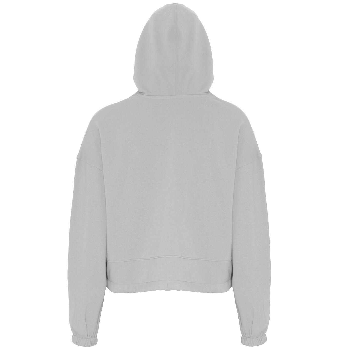 Felpa Corta In Vita Oversize Con Cappuccio Donna TriDri Erica Grigia 2/3