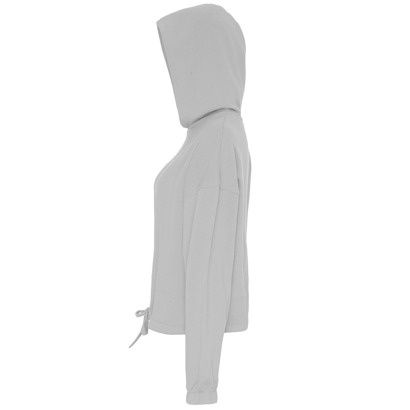 Felpa Corta In Vita Oversize Con Cappuccio Donna TriDri Erica Grigia 3/3