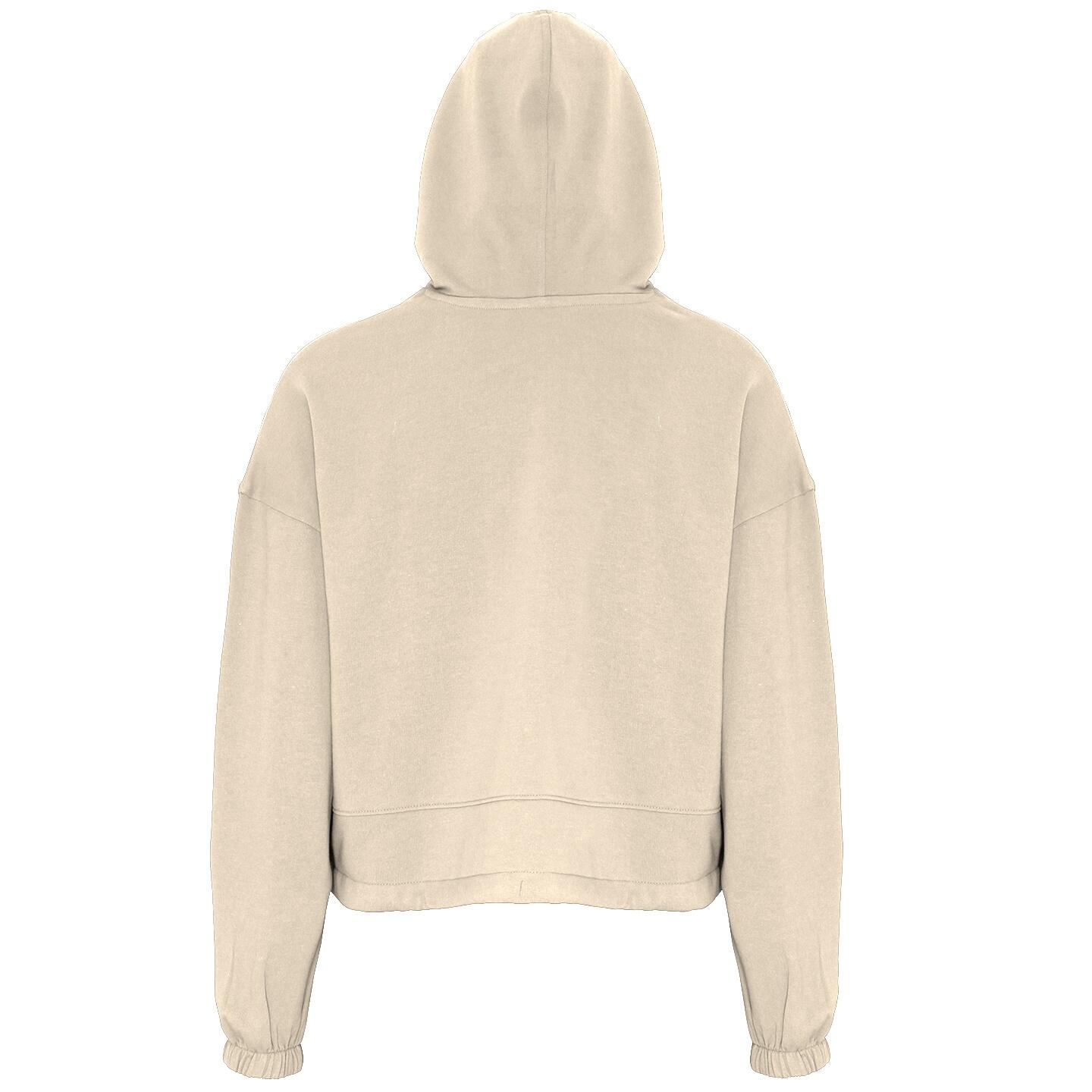 Felpa Corta In Vita Oversize Con Cappuccio Donna TriDri Naturale 2/4