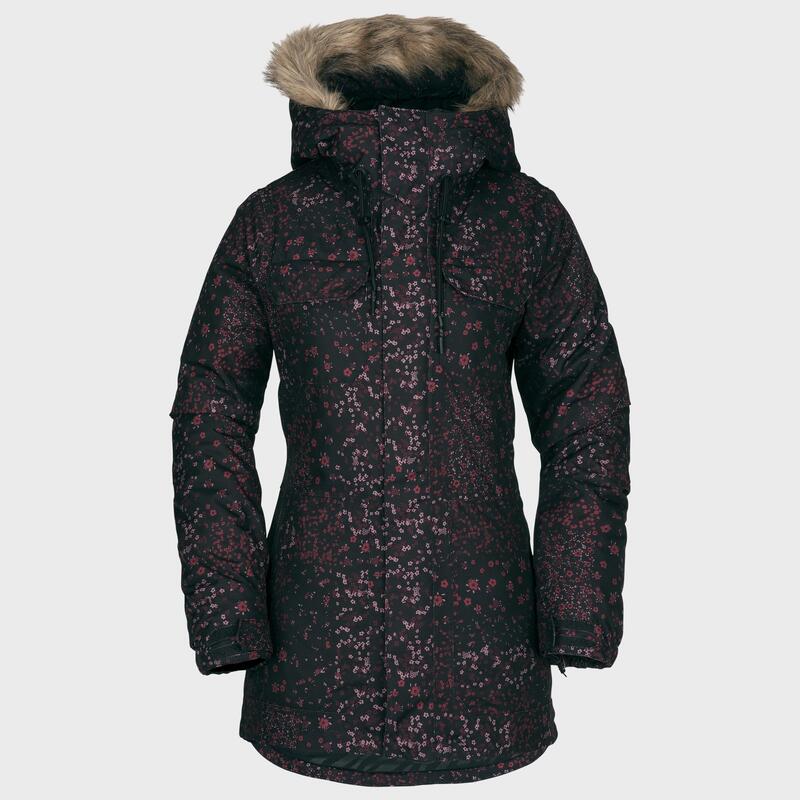 Veste Femme De Ski / Snow Shadow Ins Black Floral Print