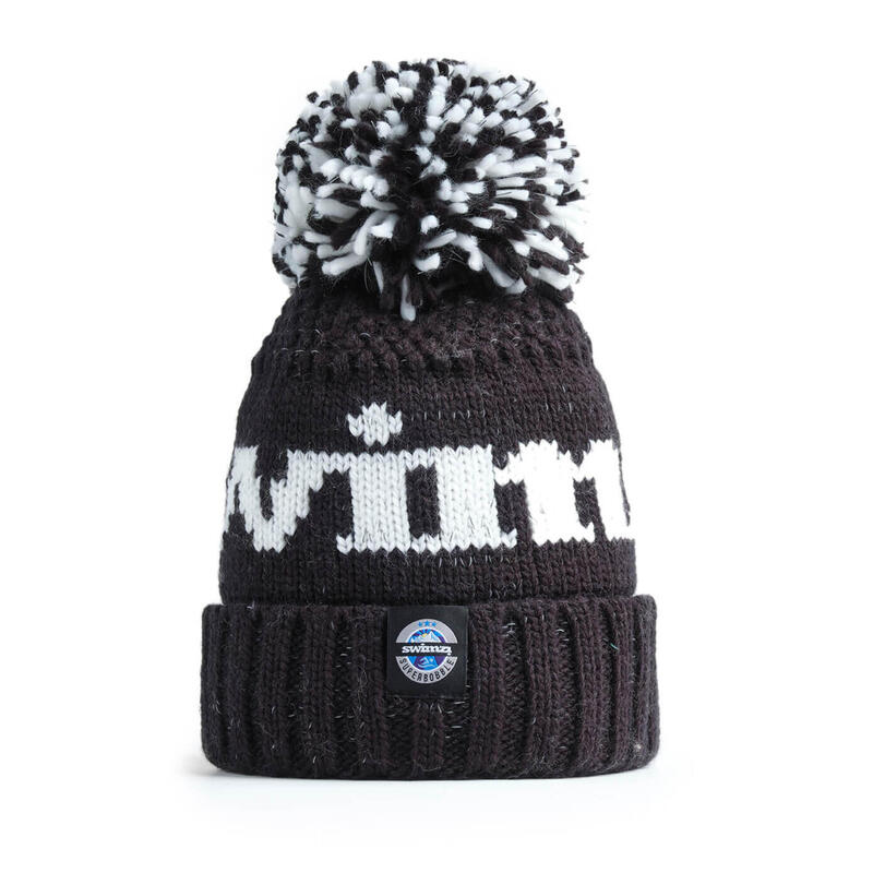 The Swimzi Black Reflective Super Bobble Hat