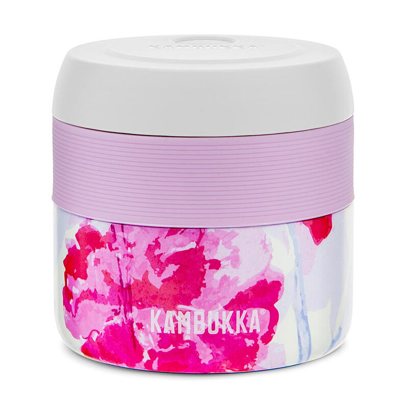 Bora Food Jar (SS) 14oz (400ml) - Peach Puff w/ Pink Blossom