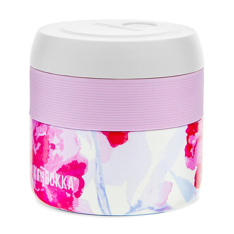 Bora Food Jar (SS) 14oz (400ml) - Peach Puff w/ Pink Blossom
