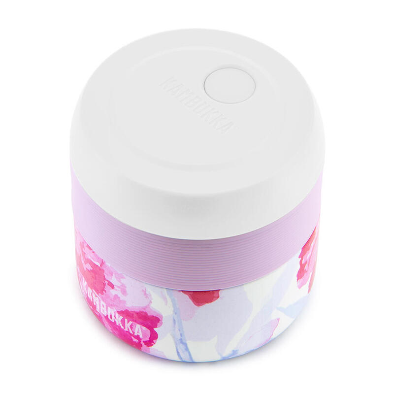 Bora 食物罐 (不銹鋼) 14oz (400ml) - 粉撲桃色+粉紅花