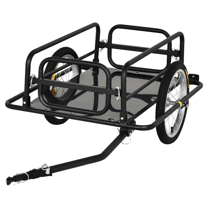 Remolques para bicicletas PawHut negro 139x71,5x49cm