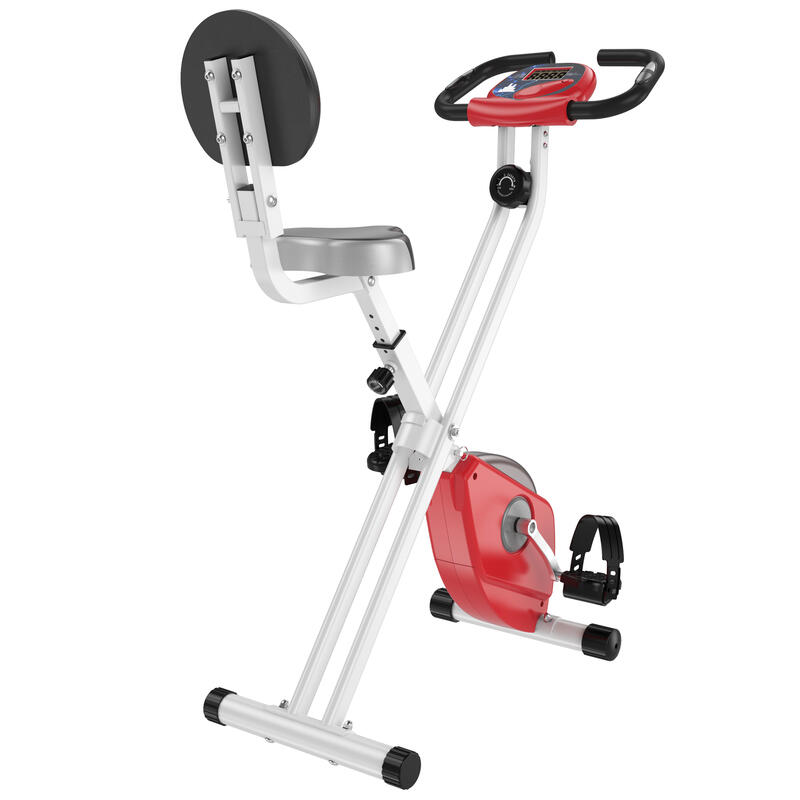Bicicleta para ejercicios de forma x HOMCOM rojo 43x97x109 cm