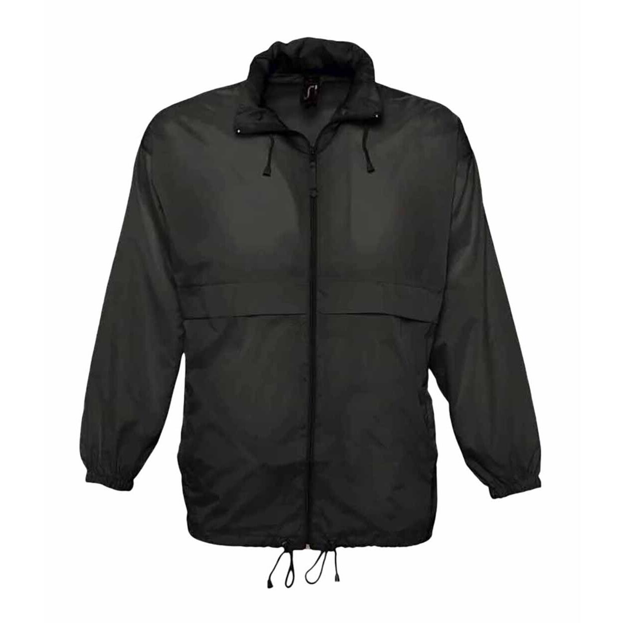 SOL'S Unisex Surf Windbreaker Lightweight Jacket (Black)
