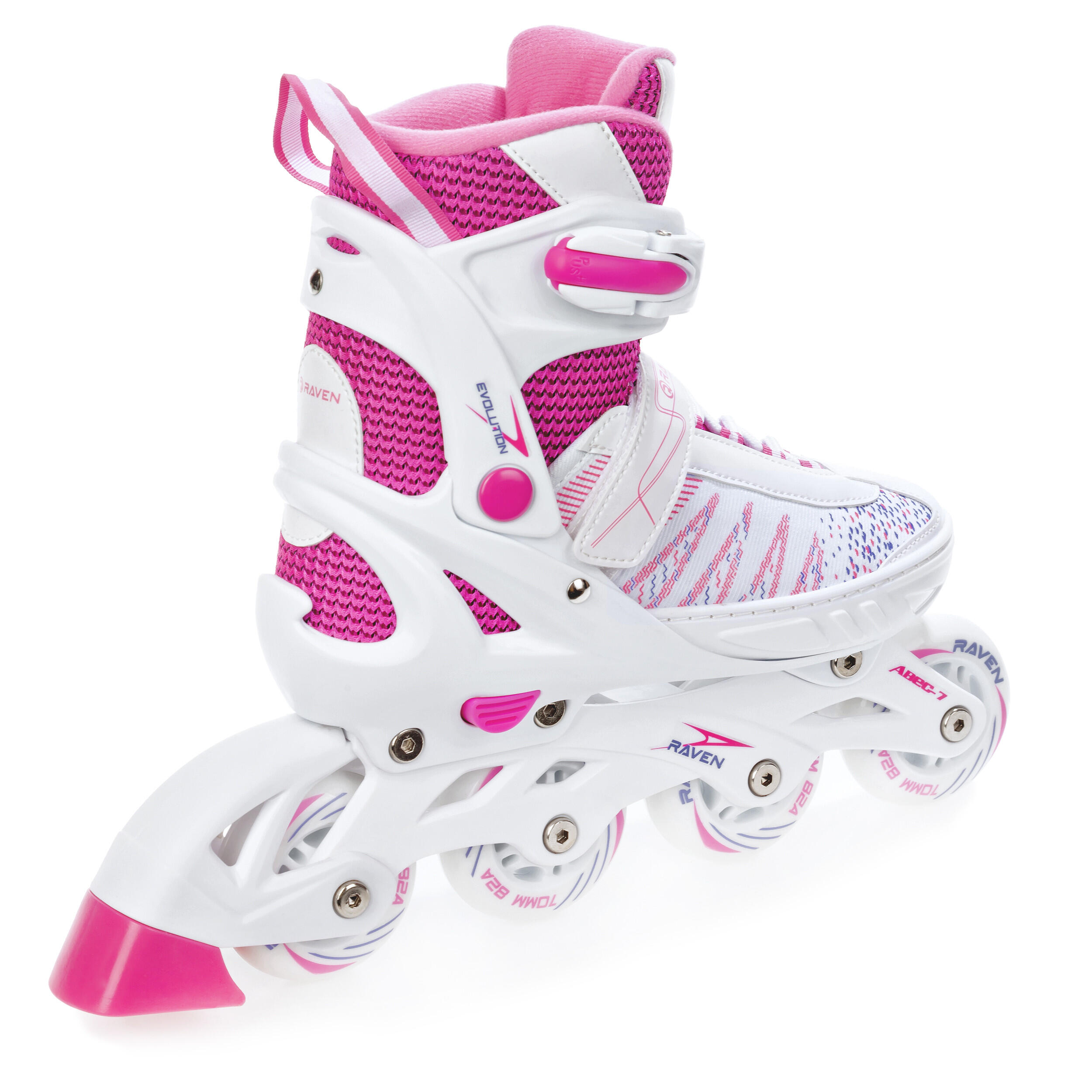 Pattini a rotelle regolabili 2in1 Grace Bianco/Rosa Ruote a LED 3/7