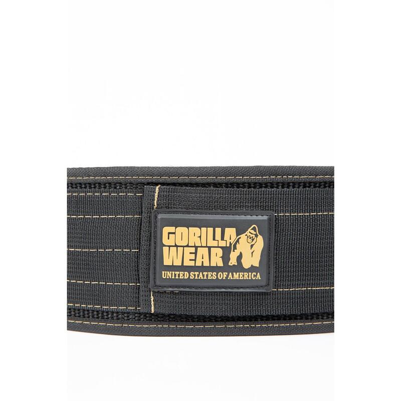 Gorilla Wear 4 Inch Nylon Gewichthebergürtel - Schwarz / Gold