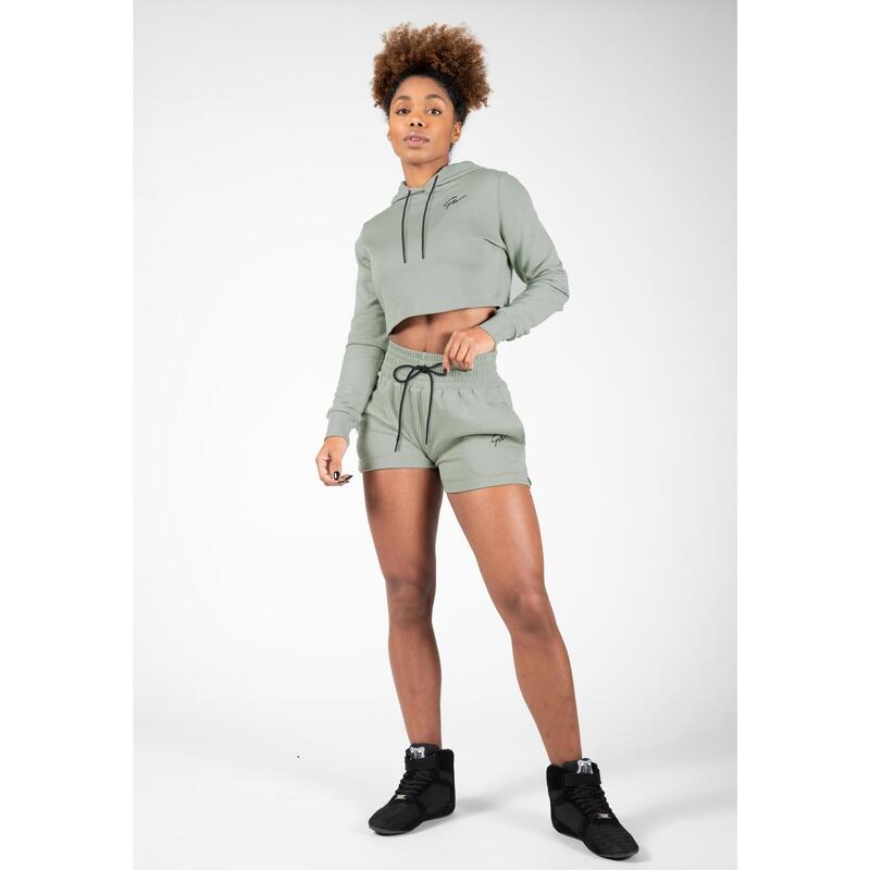 Pixley Crop Top Hoodie Light Green