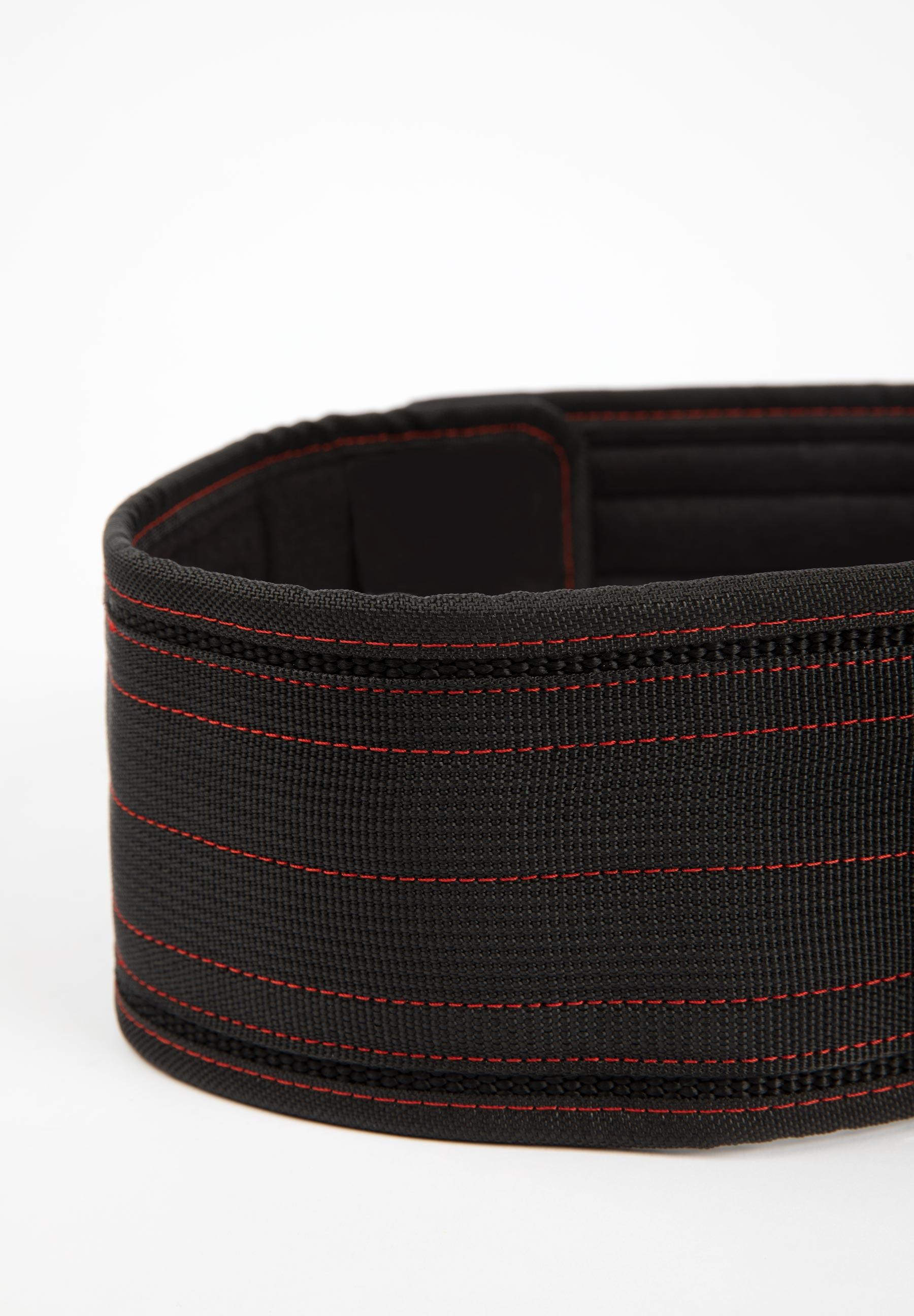 4 Inch Nylon Ceinture de levage - Noir/Rouge Stitched 4/6