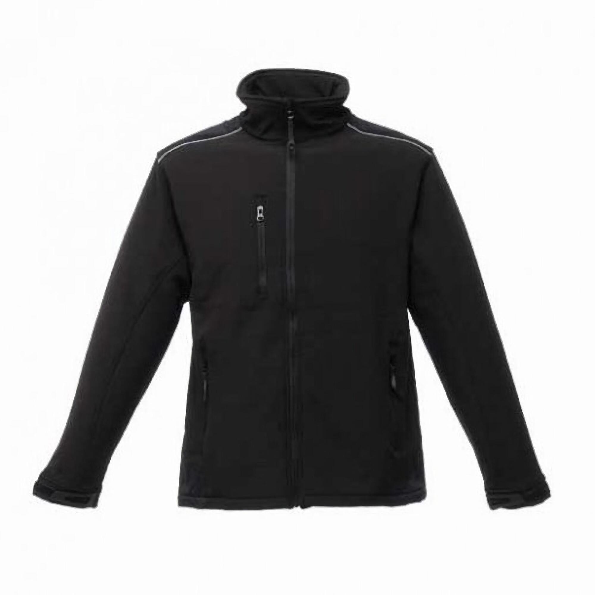 Mens Sandstorm Workwear Softshell Jacket (Black/Black) 1/4